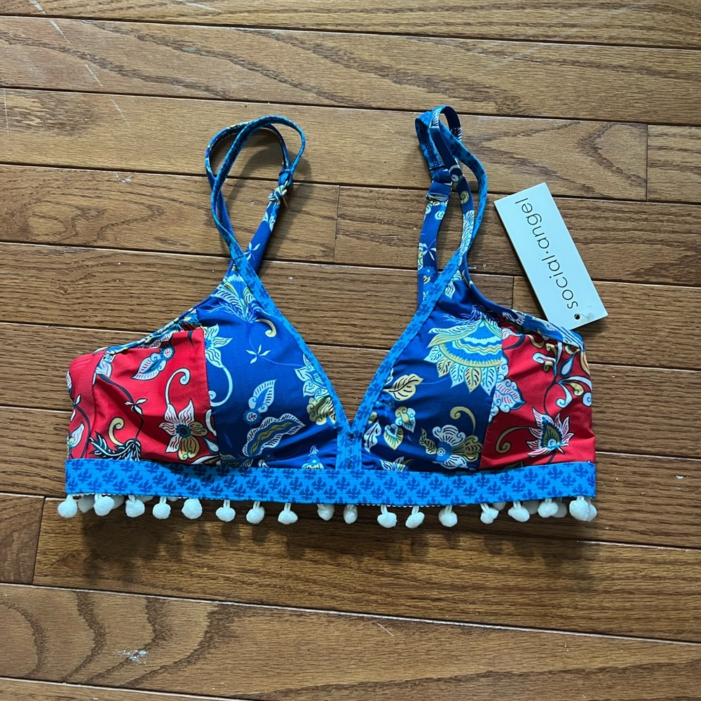Jacobean Floral Navy swim top